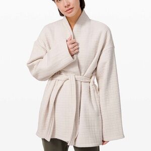 Beautiful Lululemon Serene Travels Wrap blazer jacket in Light Ivory